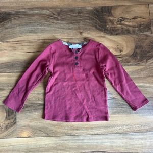 Burberry Kids Long Sleeve Tee in Burgundy